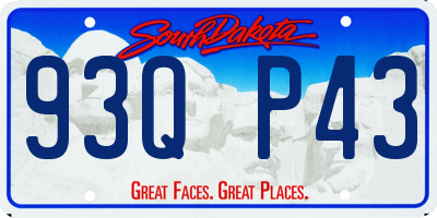 SD license plate 93QP43