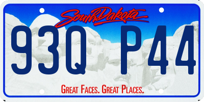 SD license plate 93QP44