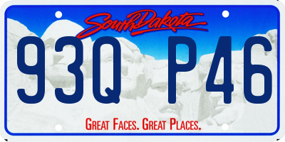 SD license plate 93QP46
