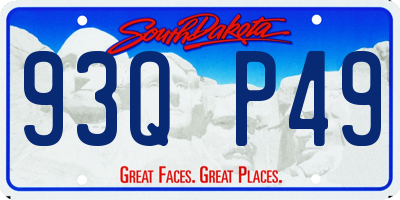 SD license plate 93QP49