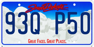 SD license plate 93QP50