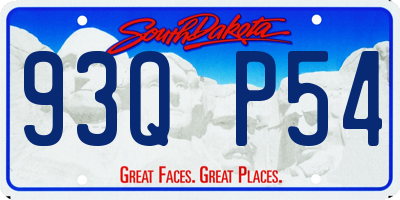 SD license plate 93QP54