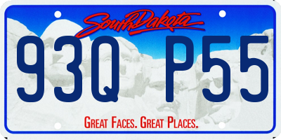 SD license plate 93QP55