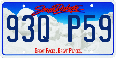 SD license plate 93QP59