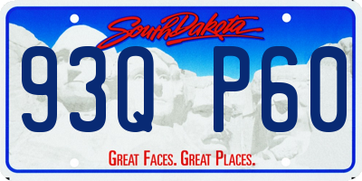 SD license plate 93QP60
