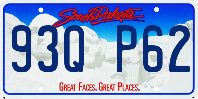 SD license plate 93QP62