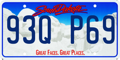 SD license plate 93QP69