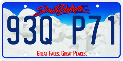 SD license plate 93QP71