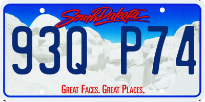 SD license plate 93QP74