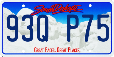 SD license plate 93QP75