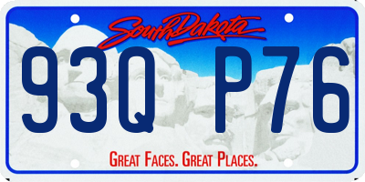 SD license plate 93QP76