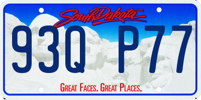 SD license plate 93QP77