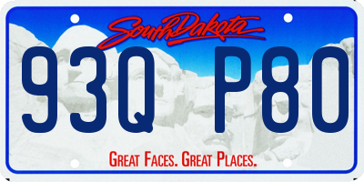 SD license plate 93QP80