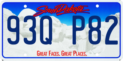 SD license plate 93QP82