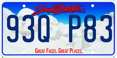 SD license plate 93QP83