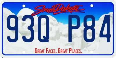 SD license plate 93QP84