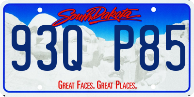 SD license plate 93QP85