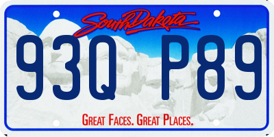 SD license plate 93QP89