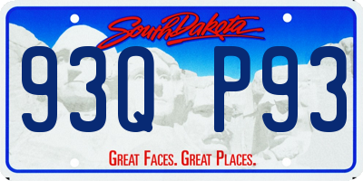 SD license plate 93QP93