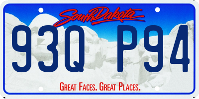 SD license plate 93QP94