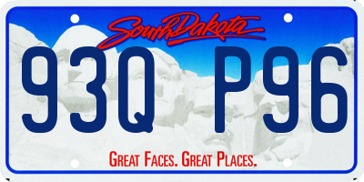 SD license plate 93QP96