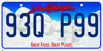 SD license plate 93QP99