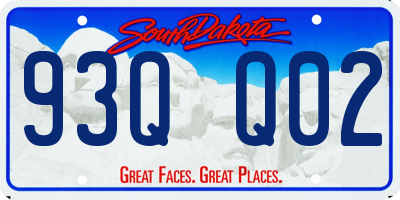 SD license plate 93QQ02