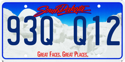 SD license plate 93QQ12