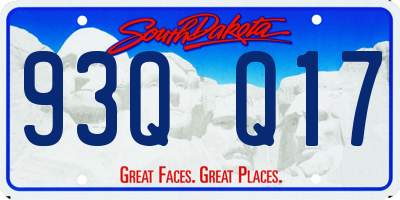 SD license plate 93QQ17