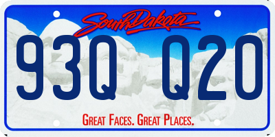 SD license plate 93QQ20