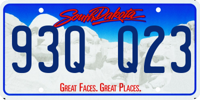 SD license plate 93QQ23