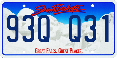 SD license plate 93QQ31