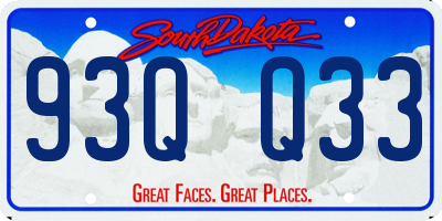 SD license plate 93QQ33
