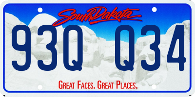 SD license plate 93QQ34