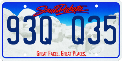 SD license plate 93QQ35