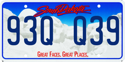 SD license plate 93QQ39