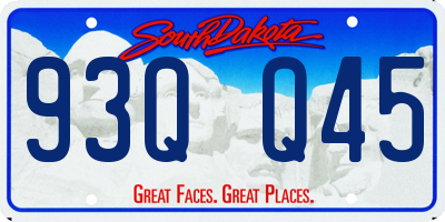 SD license plate 93QQ45