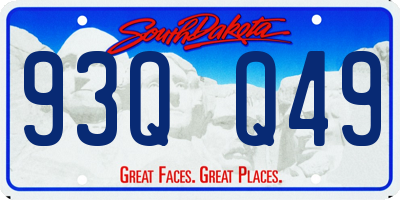 SD license plate 93QQ49