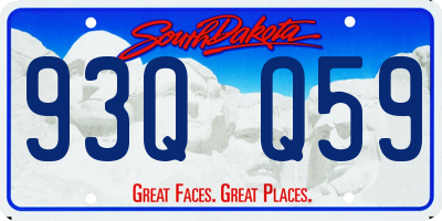 SD license plate 93QQ59
