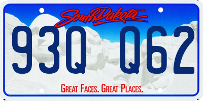 SD license plate 93QQ62