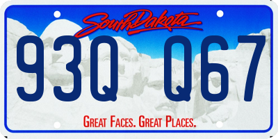 SD license plate 93QQ67