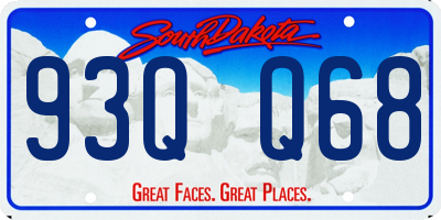 SD license plate 93QQ68