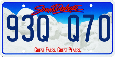 SD license plate 93QQ70