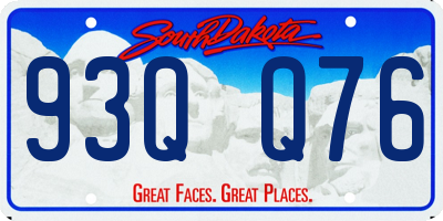 SD license plate 93QQ76