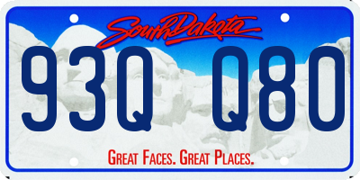 SD license plate 93QQ80