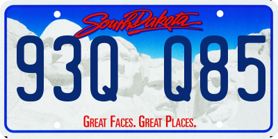 SD license plate 93QQ85