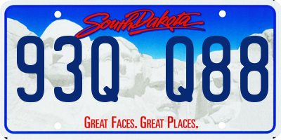 SD license plate 93QQ88
