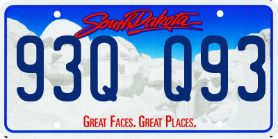 SD license plate 93QQ93