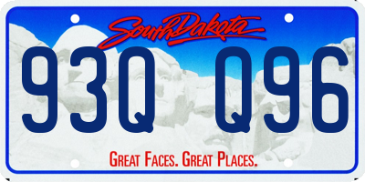 SD license plate 93QQ96