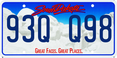 SD license plate 93QQ98